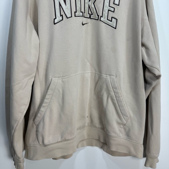 Vintage Nike Beige Center Swoosh Hoodie - Picture 3 of 12